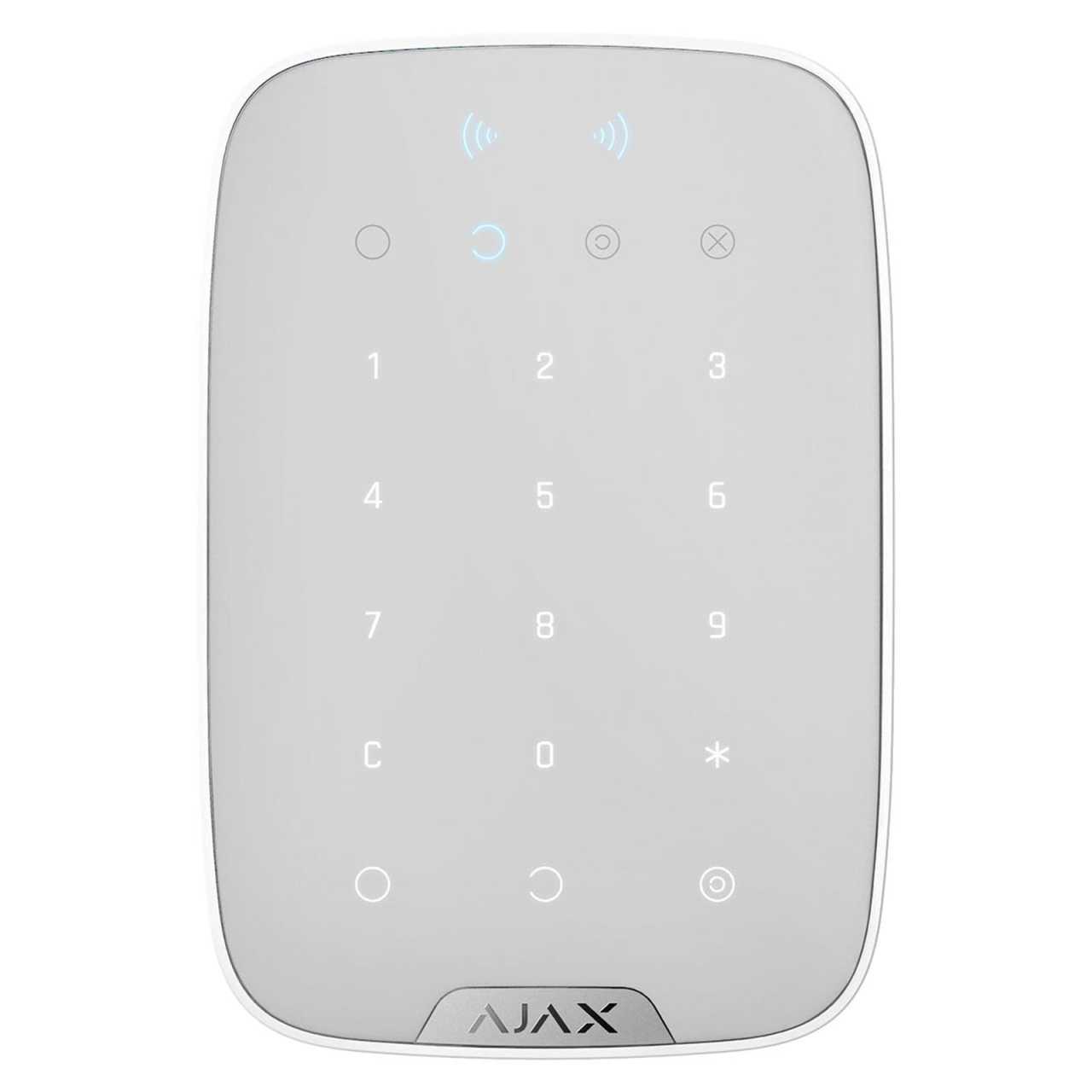 AJAX KeyPad Plus Bedienfeld mit Kabellose Touch-Tastatur (RFID Bluetooth DESFire weiß) von Ajax Systems