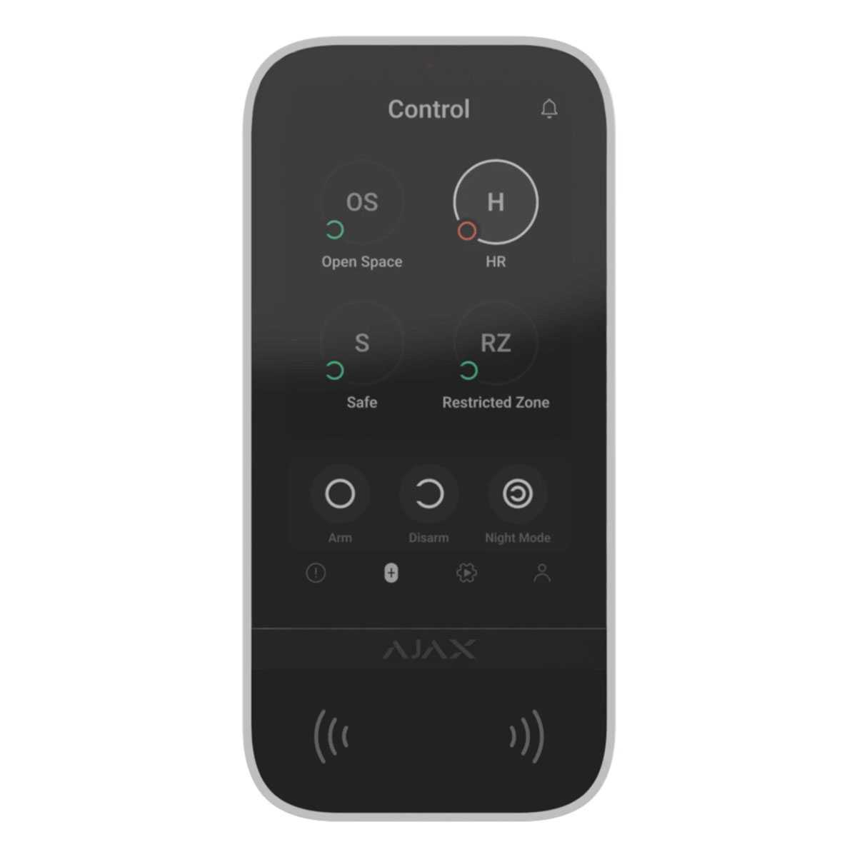 AJAX KeyPad TouchScreen Funk Bedienteil Weiß (5 Zoll IPS Touch-Display Code / Tag / Pass / App) von Ajax Systems