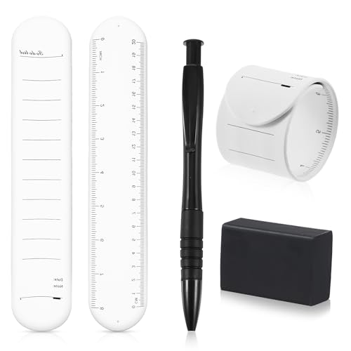 Ajcotahm Wasserdichtes Silikon-Armband für Notizen, wiederverwendbar, löschbar, mit Lineal, tragbarer Notizblock für den täglichen Studium, Planer, Aufgabe, Arbeit, Erinnerung, Weiß, 2 Stück Ajcotahm Wasserdichtes Silikon-Armband für Notizen, wiederverwendbar, löschbar, mit Lineal, tragbarer Notizblock für den täglichen Studium, Planer, Aufgabe, Arbeit, Erinnerung, Weiß, 2 Stück von Ajcotahm
