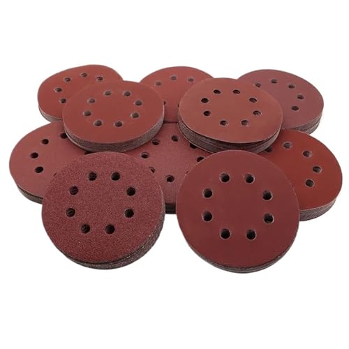100 Stück Schleifscheiben Klett-Schleifpapier 5 Zoll 8 Löcher For Exzenterschleifer 60-2000 Körnungen Schleifblätter(150 grits) von Ajhui