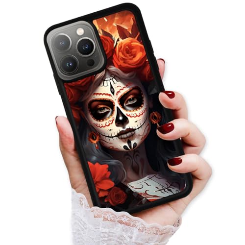 AjourTek HOT24128 HOT24128 Schutzhülle für iPhone 15 Pro, strapazierfähig, weich, Motiv: Tag der Toten, Sugar Skull 24128 von AjourTek