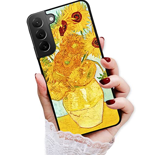 Für Samsung S22, für Samsung Galaxy S22, langlebige, weiche Rückseite, Handyhülle, HOT13708 Van Gogh Sonnenblumen 13708 von AjourTek