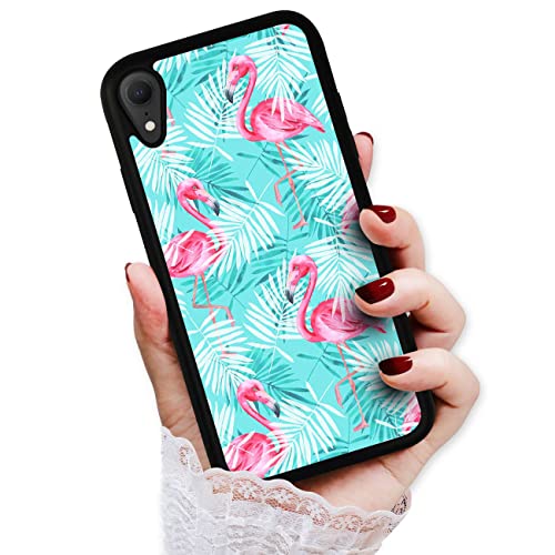Für iPhone XR, langlebige schützende weiche Rückseite, Handyhülle, HOT13699 Tropische Flamingo Palm 13699 von AjourTek