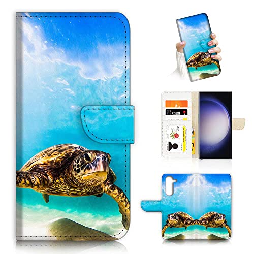 A21911 Schutzhülle für Samsung A35, Samsung Galaxy A35 5G, Design "Blue Sea Swimming Turtle" von Ajourtek