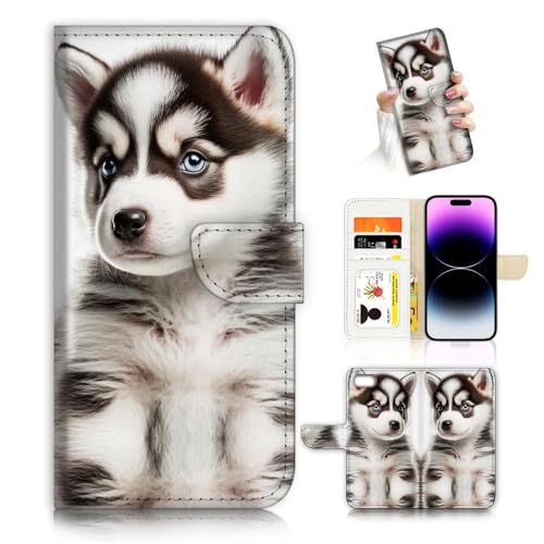 A26935 Schutzhülle für iPhone 16e, entworfen mit Brieftasche, Motiv: Baby Husky Puppy Dog A26935 Schutzhülle für iPhone 16e, entworfen mit Brieftasche, Motiv: Baby Husky Puppy Dog von Ajourtek