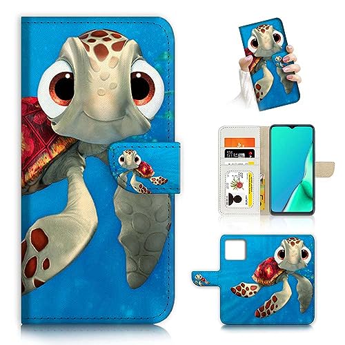 Ajourtek Für iPhone 15 Pro Max, Design Flip Wallet Phone Case, A21273 Cartoon Schildkröte 21273 i15pm von Ajourtek