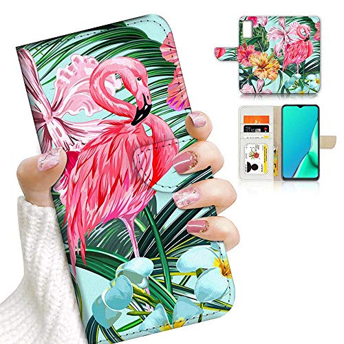 Für Samsung A12, für Samsung Galaxy A52, entworfen mit Klappetui, A24186, tropischer Flamingo, 24186 von Ajourtek