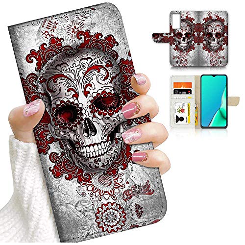 Für Samsung A13, für Samsung Galaxy A13 5G / 4G, entworfen Flip Wallet Phone Case Cover, A24240 Day of Dead Sugar Skull 24240 von Ajourtek