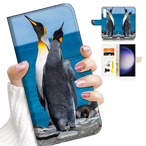 Für Samsung A54, für Samsung Galaxy A54 5G, Design Flip Wallet Phone Case, A23148 Pinguin-Liebhaber von Ajourtek