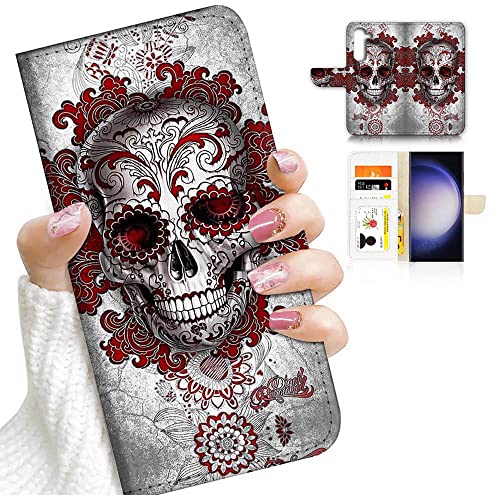 Für Samsung A54, für Samsung Galaxy A54 5G, entworfen Flip Wallet Handyhülle, A24240 Day of Dead Sugar Skull 24240 von Ajourtek