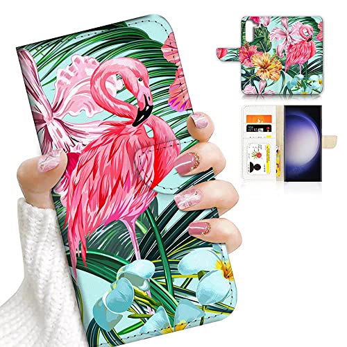 Für Samsung S23+, für Samsung Galaxy S23 Plus, Designed Flip Wallet Handyhülle Cover, A24186 Tropical Flamingo 24186 von Ajourtek