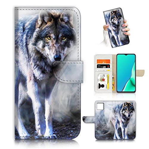 Für iPhone 12, iPhone 12 Pro, Designed Flip Wallet Smartphone Hüllen Phone Case Cover, A24735 Cool Wolf von Ajourtek