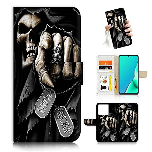 Für iPhone 14 Pro Max, Designed Flip Wallet Phone Case Cover, A24321 Horror Skull von Ajourtek