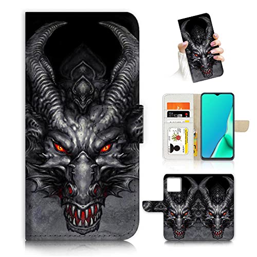 Für iPhone 14 Pro Max, Designed Flip Wallet Phone Case Cover, A24790 Dark Dragon von Ajourtek