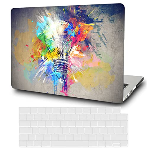 Hülle Kompatibel mit MacBook Pro 15 Zoll A1990 A1707 Version 2019 2018 2017 2016, Plastik Hartschale Schutzhülle Case & Tastaturschutz für Mac Pro 15,4 mit Touch Bar - Kreative Glühbirne von Ajycx