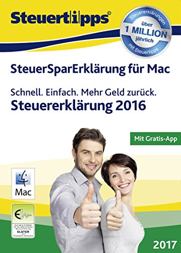 SteuerSparErklärung 2017 - Mac-Version (für Steuerjahr 2016) [Download] von Akademische Arbeitsgemeinschaft