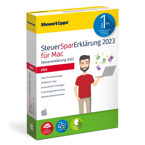 SteuerSparErklärung Plus 2023, Schritt-für-Schritt Steuersoftware für die Steuererklärung 2022, mit dem Plus an Steuerwissen, Aktivierungscode per Mail für Mac (ab 10.15 Catalina) von Akademische Arbeitsgemeinschaft