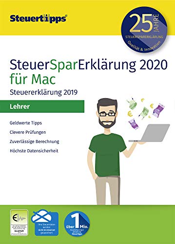 SteuerSparErklärung für Lehrer 2020, Schritt-für-Schritt Steuersoftware für die Steuererklärung 2019, Aktivierungscode per Mail für Mac: OS X (ab 10.12 Sierra) von Akademische Arbeitsgemeinschaft