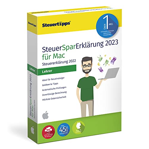 SteuerSparErklärung für Lehrer 2023, Schritt-für-Schritt Steuersoftware für die Steuererklärung 2022, Aktivierungscode per Mail für Mac (ab 10.15 Catalina) von Akademische Arbeitsgemeinschaft