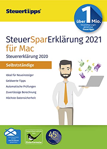 SteuerSparErklärung für Selbstständige 2021, Schritt-für-Schritt Steuersoftware für die Steuererklärung 2020, Aktivierungscode per Mail für macOS, ab Version 10.13 (High Sierra) von Akademische Arbeitsgemeinschaft