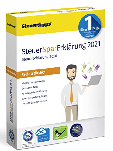 SteuerSparErklärung für Selbstständige 2021, Schritt-für-Schritt Steuersoftware für die Steuererklärung 2020, Steuer CD-Rom für Windows 10, 8 von Akademische Arbeitsgemeinschaft
