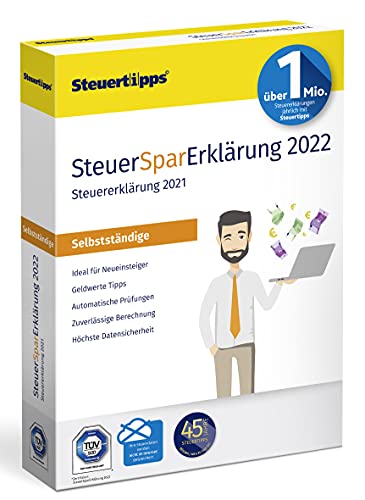 SteuerSparErklärung für Selbstständige 2022, Schritt-für-Schritt Steuersoftware für die Steuererklärung 2021, CD-Version für Windows 8, 10 und 11 von Akademische Arbeitsgemeinschaft