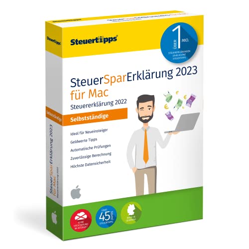 SteuerSparErklärung für Selbstständige 2023, Schritt-für-Schritt Steuersoftware für die Steuererklärung 2022, Aktivierungscode per Mail für Mac (ab 10.15 Catalina) von Wolters Kluwer Steuertipps GmbH