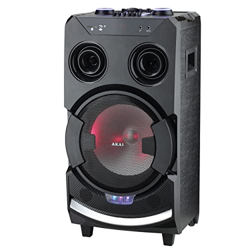 AKAI Aktivlautsprecher mit drahtlosem Mikrofon Bluetooth USB FM Radio Akku ABTS-112 von Akai