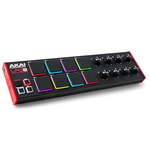 AKAI Professional LPD8 – USB MIDI Controller mit 8 responsiven MPC Drum Pads für Mac und PC, 8 zuweisbaren Drehreglern und Musikproduktionssoftware von Akai Professional