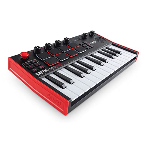 AKAI Professional MPK Mini Play MK3 - MIDI Keyboard Controller mit eingebautem Lautsprecher und Sounds, dynamische Klaviatur, MPC Pads und Software von Akai