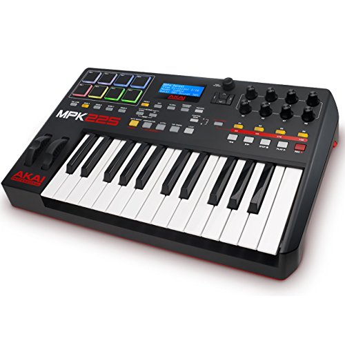 AKAI Professional MPK225 - Kompaktes 25 Tasten semi gewichtetes USB MIDI Keyboard inkl. wichtiger Kontrollen der MPC Workstations, VIP 3.0 und Software Paket von Akai