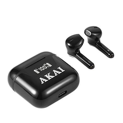 Akai Bluetooth 5.1 Kopfhörer In-Ear Kabellos - Superleicht - Ladecase mit Ladeanzeige - Freisprechfunktion, Fester Halt und Komfort bei Allen Aktivitäten von Akai