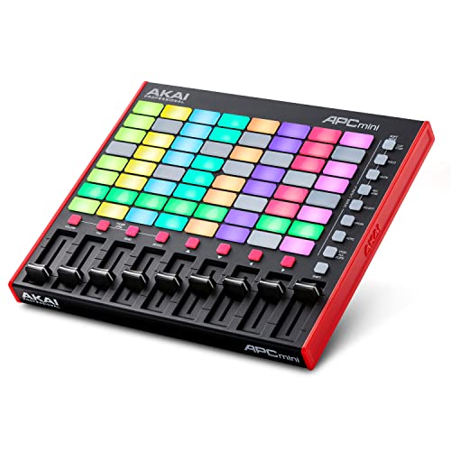 Akai Professional APC Mini MK2 - USB MIDI Pad Controller für Clip Launching mit Ableton Live Lite, 64 RGB Pads, Drum- und Note-Modi und MIDIMixer von Akai