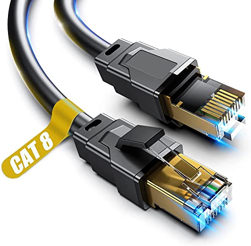 Cat-8-Ethernet-Kabel, 0,5 m, 2 m, 5 m, 6 m, 9 m, 12 m, 15 m, 18 m, 30 m, robustes High-Speed-Internet-Netzwerkkabel, professionelles LAN-Kabel, abgeschirmtes, für Innen- und Außenbereich(3M) von Akake