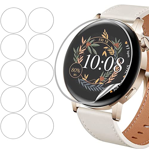 Akancy [10 STK. TPU-Schutzfilm für Huawei Watch GT3 42mm, [High Definition], [Maximale Abdeckung], [Sensitive Touch], [Bubble Free] von Akancy