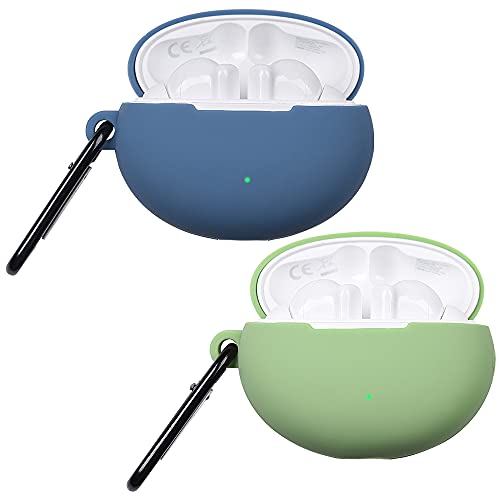 Akancy kompatibel für Huawei Freebuds 4i Kopfhörerhülle, [Unterstützt das kabellose Laden] [Stoßfeste Schutzhülle] Silikonschutzhülle für Kopfhörer (Blue Green) von Akancy