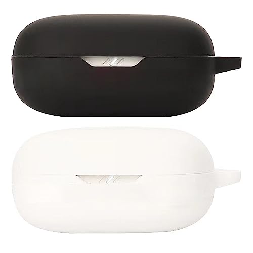 Akancy kompatibel für JBL Wave Flex Kopfhörerhülle, [Unterstützt das kabellose Laden] [Stoßfeste Schutzhülle] Silikonschutzhülle für Kopfhörer (Black White) von Akancy