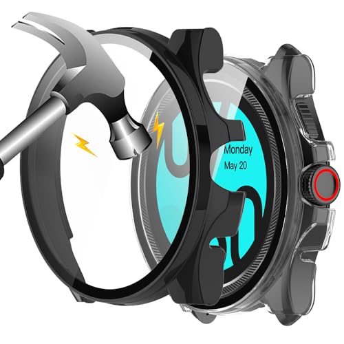 Akanry [2 Stücke Hardcase kompatibel mit icwatch Pro5 Enduro mit Schutzfolie, 9H Härte Hart PC gehärtetes Glas dünnes Case, Schwarz +Transparent Akanry [2 Stücke Hardcase kompatibel mit icwatch Pro5 Enduro mit Schutzfolie, 9H Härte Hart PC gehärtetes Glas dünnes Case, Schwarz +Transparent von Akanry