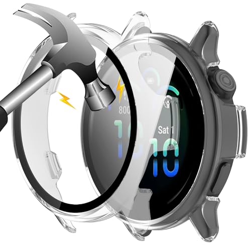 Akanry [2 Stücke Hardcase kompatibel mit vivoactive 6 mit Schutzfolie, 9H Härte Hart PC gehärtetes Glas dünnes Case, 2Transparent Akanry [2 Stücke Hardcase kompatibel mit vivoactive 6 mit Schutzfolie, 9H Härte Hart PC gehärtetes Glas dünnes Case, 2Transparent von Akanry