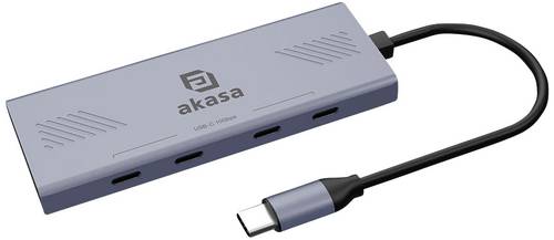 Akasa 4 Port USB-C® (USB 3.2 Gen 2) Multiport Hub mit USB-C® Stecker Aluminium (eloxiert) AK-CBCA3 von Akasa