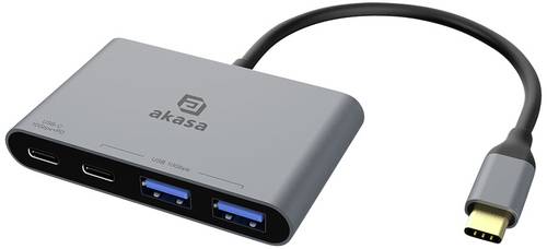 Akasa AK-CBCA31-18BK 4 Port USB-C® (USB 3.2 Gen 2) Multiport Hub Aluminium (eloxiert) von Akasa