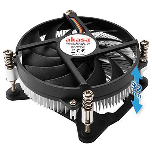 Akasa KS12 | Low Profile Kühler 31,8 mm | PWM CPU-Kühler | geräuscharm | 65 W TDP | AK-CC6308EP01 | optimiert für Mini-ITX und HTPC Gehäuse von Akasa