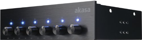 Akasa AK-FC-08BK FC.Six Fan-Controller für 13,3 cm (5,25 Zoll) PC Bay schwarz von Akasa