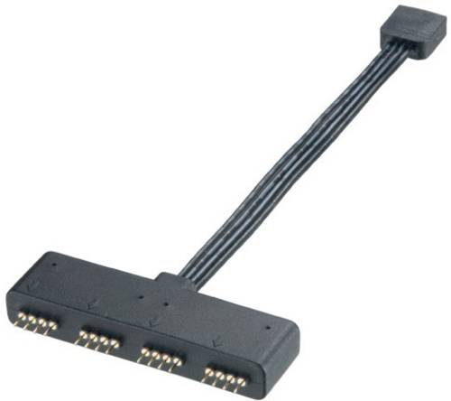 Akasa Computer Anschlusskabel [1x RGB LED Stecker - 4x RGB LED Buchse] 0.10m Schwarz von Akasa