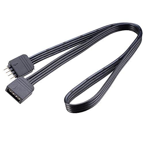 Akasa LED Streifen Licht Verlängerungskabel, 4 pin RGB Anschluss Verlängerung Kabel, LED Strip Extension Cable, Verbinder Stecker auf Buchsen, 50cm, schwarz, AK-CBLD01-50BK von Akasa