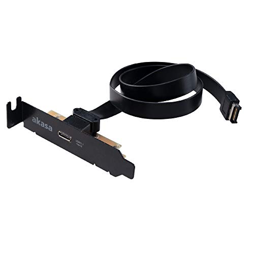 Akasa Low Profile PCI Bracket Kabel mit USB 3.1 Gen 2 Typ-C | USB-Port-Karten | 10 Gb/s | SuperSpeed+ | 50 cm | AK-CBUB37-50L von Akasa
