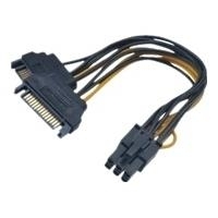 Akasa - Netzteil - 15 PIN SATA Power (M) - PCI-Express-Stromversorgung, 6-polig (M) - 15 cm (AK-CBPW13-15) von Akasa