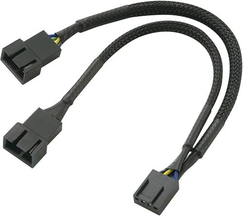 Akasa PC-Lüfter Y-Kabel [1x PC-Lüfter Stecker 3pol. - 1x PC-Lüfter Buchse 4pol.] 0.15m Schwarz von Akasa