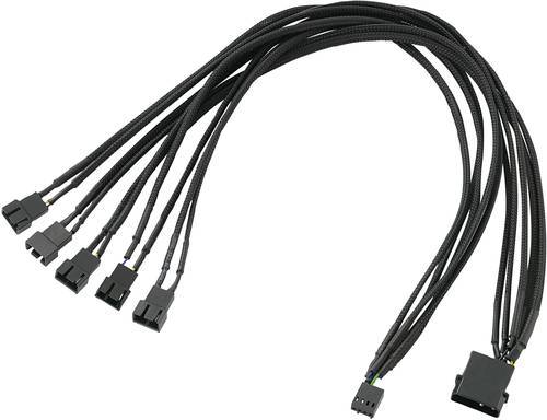 Akasa PC-Lüfter Y-Kabel [5x PC-Lüfter Stecker 4pol. - 1x PC-Lüfter Buchse 4pol., IDE-Strom-Stecke von Akasa