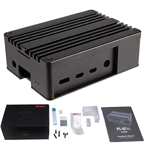 Akasa Pi-4 Pro | Fanless Raspberry Pi 4 Case | Fanless Case | Full Aluminium | Thermal Kit | eTeknix Editor's Choice Award | Compatible with Raspberry Pi 4 Model B | Black | A-RA08-M2B von Akasa